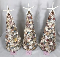 SEASHELL Topiary Tree Starfish Centerpiece Shore Ocean Wedding Shell Beach 15″