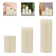 3pcs Cardboard Centerpiece Display for Wedding Party Garden Cylinder Flowers Sta