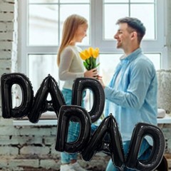 Black Dad Balloons Father’s Day Balloons Conjoined Dad Foil Balloon Letter
