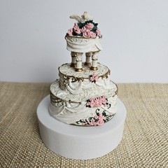 Enesco Made From Scratch Love Birds Wedding Cake Topper Pink Roses