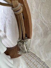 Western Wedding Cake Topper Groom In Cowboy Hat Bride w Lucky Horseshoe
