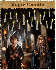 Batteries Included Floating Candles with Wand Remote, with Wand & Batteries