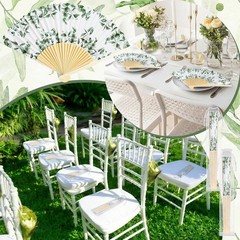 51 Pcs Wedding Favors Guests Bulk 25 Wedding Foldable Hand Fans Eucalyptus