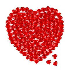 Acrylic Heart Translucent Hearts Shaped Crystals Gems for Table Scatter, Red