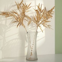 2 Gold 33″ Artificial Bamboo LEAVES Branches Metallic Faux Greenery Stems Party