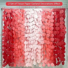 192 Ft Red Party Decorations Polka Dot Backdrop Streamer Tissue Paper Ombre Red