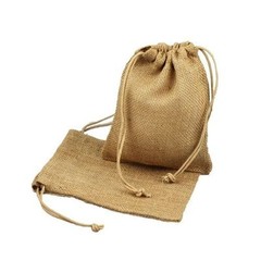 Natural Burlap Jute Gift Bags with Drawstrings, 12-Pack