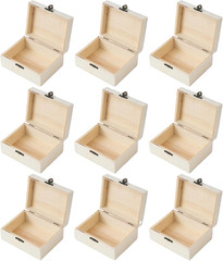 8 Pcs Wooden Box Holder Desk DIY Wooden Boxes 5X3.9X.3 in Desktop Organizer Orga