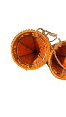Indian Wedding Favor Mukhwas Saunf Cones Orange Beaded Sequin Decor | Set of 2