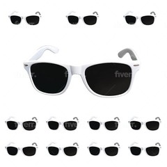 Black and White Sunglasses Bulk-6 Black 6 White Sunglasses-Wholesale Party Favor