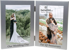 25Th Silver Wedding Anniversary Double Photo Frame – ‘Our Wedding Day’ & ‘Our 25