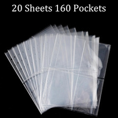 Clear Double-Sided Inner Pages for Jewelry Storage 6 Ring Binder 20 Sheets 160