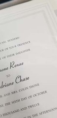 Triple Pearl Border Wedding Invitation and Response Card Kit – 50 Count – Ivory