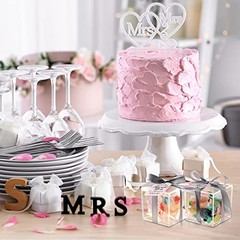 50 Pcs Acrylic Boxes 2.2 x 2.2 x 2.2 Inch Clear Wedding Guest Favor