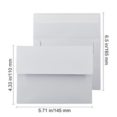 VANRA 150 Pack A2 Invitation Envelopes for 4.25×5.5 Greeting Cards A2, White