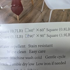 Textured Fabric Square Tablecloth 90″ x 90″ Polyester Easy Care Machine Wash