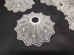 12 Pieces: 1960s Vintage Plastic Lace Wedding Bouquet Collars, 3″ White