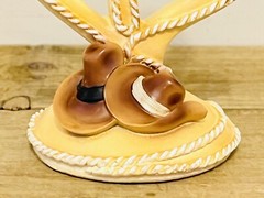 Western Themed Wedding Cake Topper Cowboy Hats & Rope