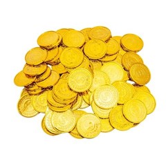 100 Pcs Plastic Gold Coins Bulk – Pirate Gold Coins for Treasure Hunt – 1