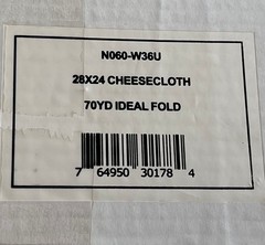 Arkwright Cheesecloth 100% Cotton GRADE 50 ~ 36″ x 21 Yards ~ 63 feet Unbleached