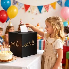 Black Wedding Card Box Gold Foil Gift Money Reception Graduation Party
