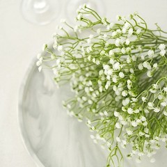 WHITE 3 Bushes 14″ Faux Baby Breath Artificial FLOWERS Party Events Decorations