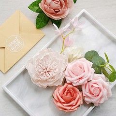 Pink Foam Peonies Roses White Silk Daisies Hydrangeas FAUX FLOWER BOXParty
