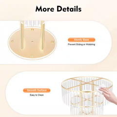 4-Tier 35.4 In. H Gold Iron Acrylic Decorative Stand Wedding Party Birthday Deco