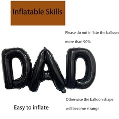 Black Dad Balloons Father’s Day Balloons Conjoined Dad Foil Balloon Letter