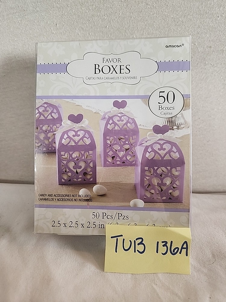 50 Pieces Party/Wedding Lantern Favor Boxes 2.5″ 2.5″ x 2.5″ NEW Lavender