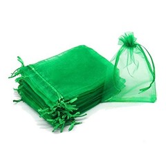 Large 8×12 Green Organza Drawstring Bags – Perfect for Weddings & Crafts