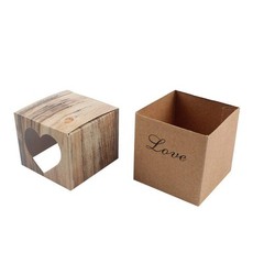 Vintage Kraft Candy Favor Boxes with Burlap Twine 50PCS Love Heart Imitation