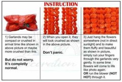 Artificial Vine Wedding Party Decoration Marigold Flower Garlands 40 PCS red