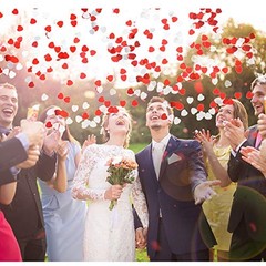 4500 Pcs/10mm Foil Heart Confetti for Wedding Bulk Pack Metallic Red, Silver