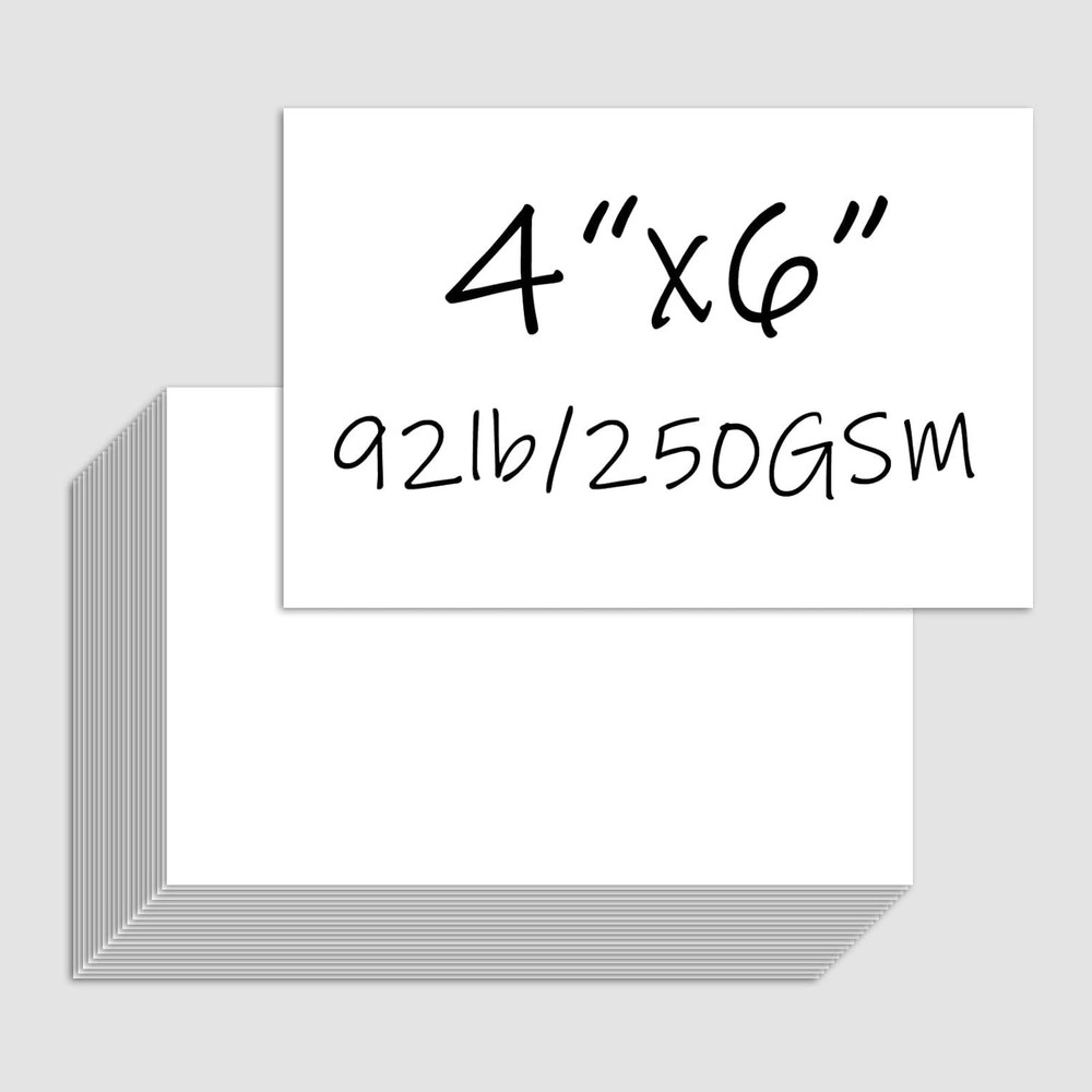 100 Pack 4×6 White Cardstock Paper, 92lb/250GSM Heavyweight inches,