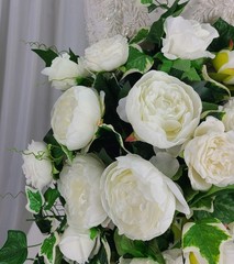 Peony and Rose Garden Flower Faux Wedding Bouquet