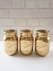 Gold Mason Jar Centerpiece