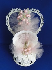 New Vintage Wilton «Flowering Bell» wedding Cake Top with Pink , 103-2174, 1983