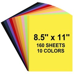160 Sheets Colored Cardstock Paper 8.5 x 11 Color Card Stock for Printer Craf…