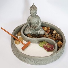 Nature’s Mark Mini Zen Garden Kit for Desk with Lotus, Buddha Multicolor