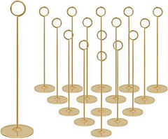 16PK Gold Table Number Holders Place Card Holders 12 Inch Table Card