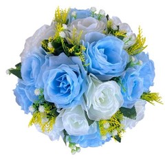 Bouquet Wedding Centerpiece Artifical Silk Floral Ball Circular Decoration Blue
