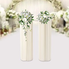 MilkyWhite Cardboard Vase Desktop Floor-standing Cardboard+Acrylic Wedding Decor