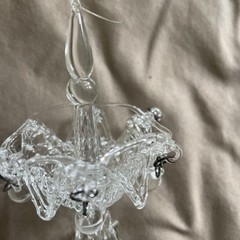 Beautiful 5” Glass Chandelier Ornament Wedding Shower HANDBLOWN Set of 7