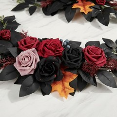 2 Pieces Halloween Wedding Arch Flowers Garland Versatile Gothic Artificial