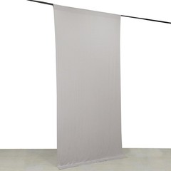 5 ft x 10 ft SILVER 4-Way Stretch Spandex Divider Backdrop Curtain Party Wedding
