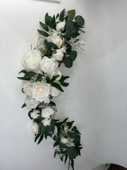 White Rose & Greenery Artificial Flower Piece