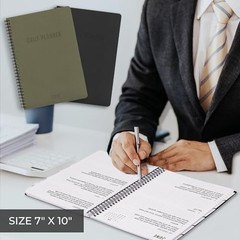 Durable 2026 Daily Planner – 7″ x 10″ Daily Planner with Weekly & Monthly Black