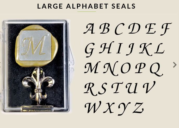 Classic Monogram/Initial Wax Seal Stamp (1″ diameter metal seal, handle) – New