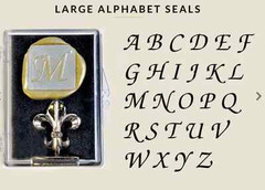 Classic Monogram/Initial Wax Seal Stamp (1″ diameter metal seal, handle) – New